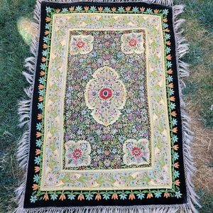 Semi precious stones Carpet Handmade Embroidered Wall Hanging from Hyderabah.